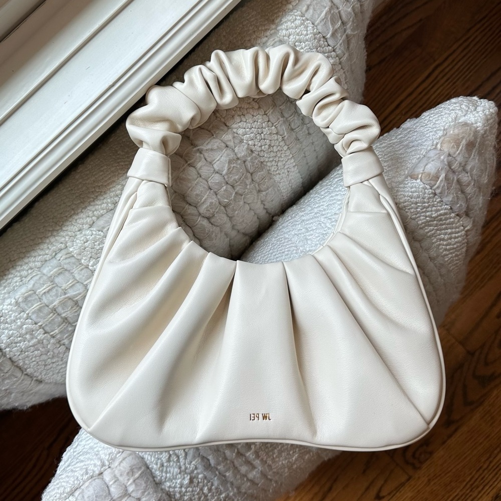 JW Pei Gabbi Ruched Hobo Handbag in Ivory